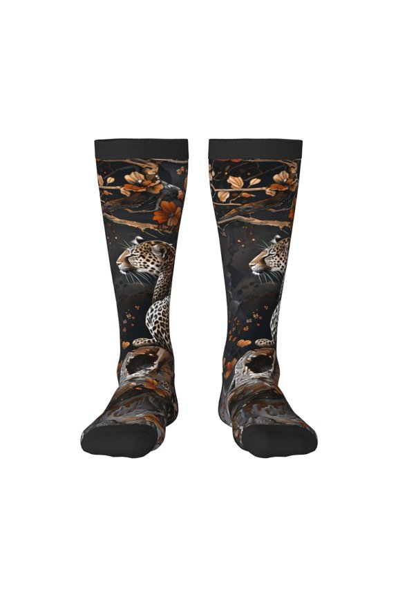 Leopard On Tree Branch Print Gift Stocking Stuffers,Adult Stockings,Novelty Socks,Funny Socks Birthday Running Walking Sleeping