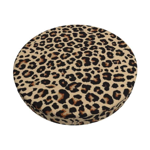 Logiee Leopard Print-1 Print Stool Covers Round,Bar Stool Covers,Watedrproof Stool Slipcover with Elastic,Stool Cushion,Round Bar Stool Seat Covers for Bar Round Chair-13 inch