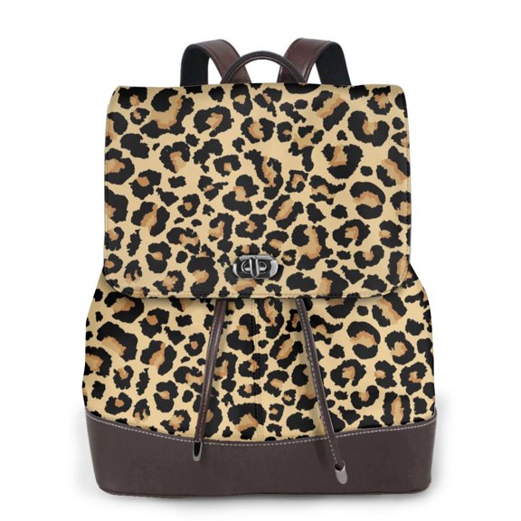 Logiee Leopard Print Print Backpack Purse for Women,Fashion Leather Backpack Purse,Women's Leather Backpack for Work College Travel