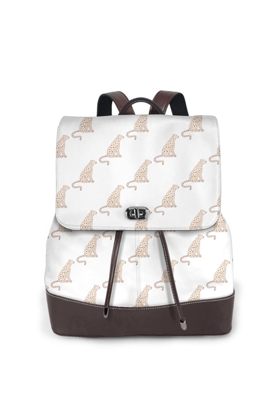 Logiee Leopard Print Print Backpack Purse for Women,Fashion Leather Backpack Purse,Women's Leather Backpack for Work College Travel