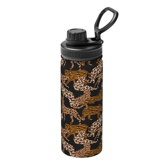 Logiee Leopard Print Print Water Bottle,18oz Sports Insulated Kettle for Cycling Gym Basketball Outdoor, Suitable as a Present