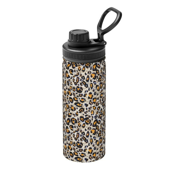 Logiee Leopard Print Water Bottle,18oz Sports Insulated Kettle for Cycling Gym Basketball Outdoor, Suitable as a Present