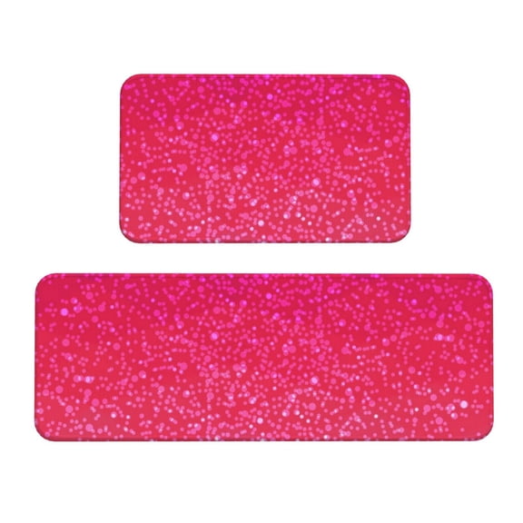 Logiee Light Purple Glitter Print Kitchen Mats for Floor Sets of 2,Waterproof Kitchen Rugs,Non Slip Comfort Standing Mat Rug for Home,Runner,Sink,Office,Laundry