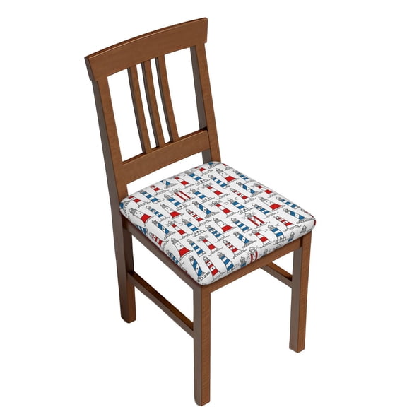 Logiee Lighthouse And Beacon Print Square Chair Seat Covers, Stretch Chair Seat Covers,Seat Chair Slipcover, Non-Slip Chair Slipcover,Furniture Protector for Indoor and Outdoor-Four Pieces