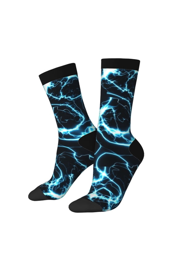 Lightning Print Adult Socks for Men & Women,Calf Socks, Ankle Socks,Boots Socks,Breathable Casual Sock,Unisex Crew Socks