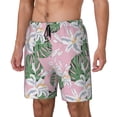 thumbnail image 1 of Logiee Lilies Flowers Print Men's Swim Trunk,Quick Dry Board Shorts ,Men's Swim Trunks with Compression Liner, Bathing Suits with Pockets-Small, 1 of 6