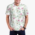 thumbnail image 1 of Logiee Lilies Flowers Print Mens Polo Shirts,Mens Golf Polo Shirts,Short Sleeve Casual Polo Shirts for Men,Summer Fashion Beach Shirts-X-Large, 1 of 6
