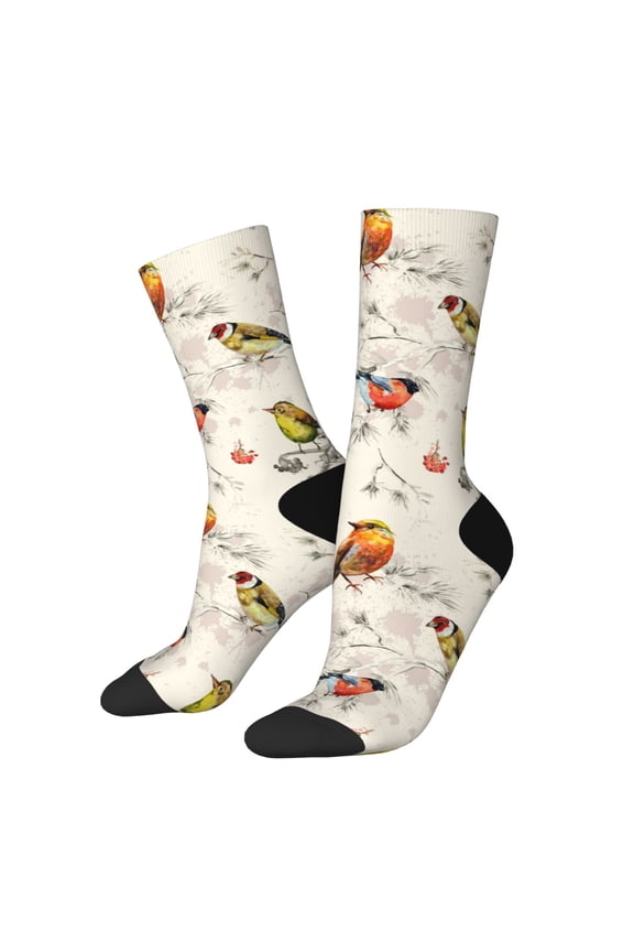 Little Birds Print Adult Socks for Men & Women,Calf Socks, Ankle Socks,Boots Socks,Breathable Casual Sock,Unisex Crew Socks