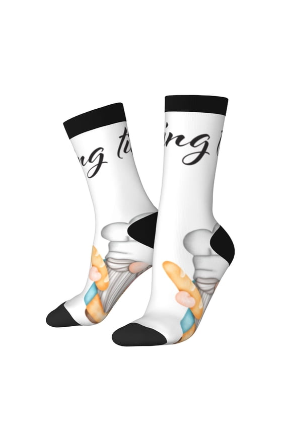 Little Chef Gnome Print Adult Socks for Men & Women,Calf Socks, Ankle Socks,Boots Socks,Breathable Casual Sock,Unisex Crew Socks