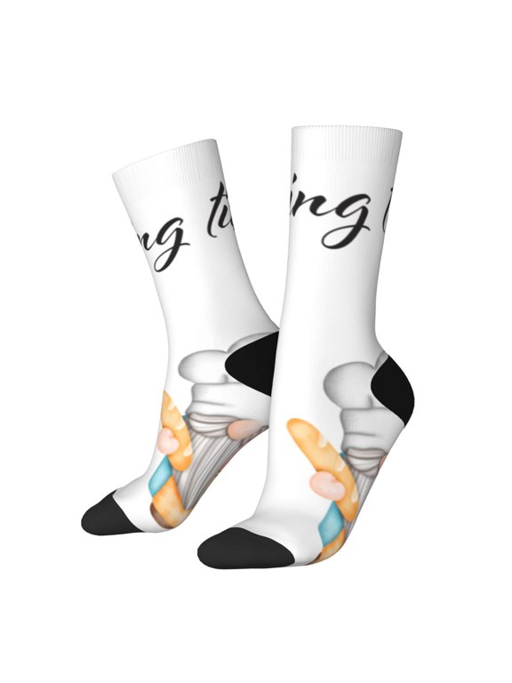 Little Chef Gnome Print Adult Socks for Men & Women,Calf Socks, Ankle Socks,Boots Socks,Breathable Casual Sock,Unisex Crew Socks