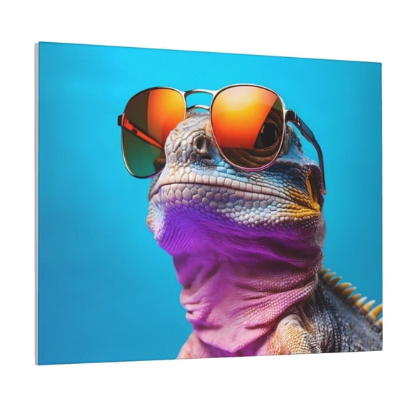 Logiee Lizard With Sunglasses Colorful Print Canvas Wall Art ,Art Poster,Canvas Decorative Picture,Decor Wall Pictures for Living Room Bedroom Bathroom,Ready to Hang