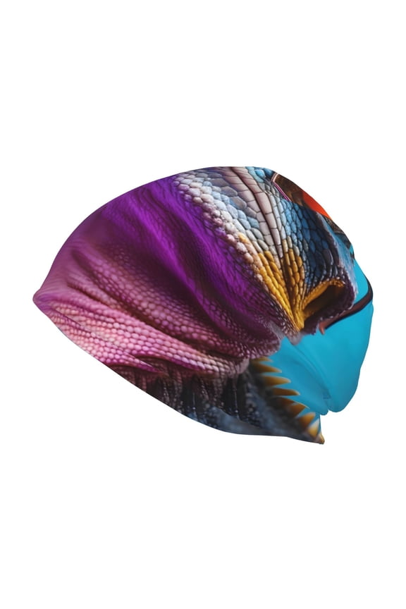 Lizard With Sunglasses Colorful Print Unisex Knit Beanie for Men Women Winter Hat,Beanies Skull Caps