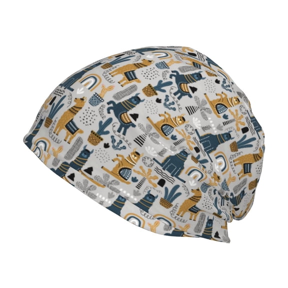 Logiee Llama and Cactus1 Print Unisex Knit Beanie for Men Women Winter Hat,Beanies Skull Caps