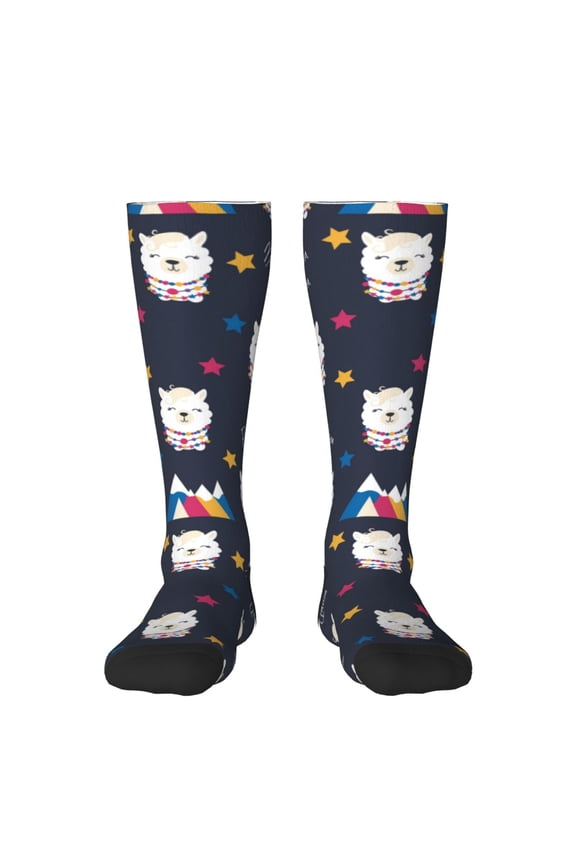 Llamas 1 Print Gift Stocking Stuffers,Adult Stockings,Novelty Socks,Funny Socks Birthday Running Walking Sleeping