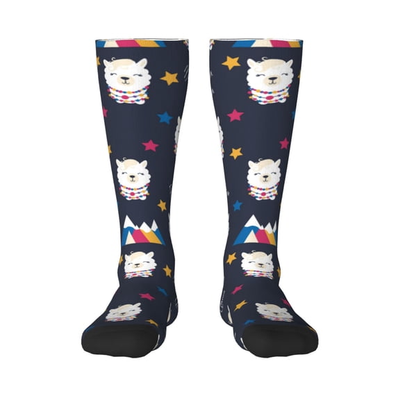 Logiee Llamas 1 Print Gift Stocking Stuffers,Adult Stockings,Novelty Socks,Funny Socks Birthday Running Walking Sleeping