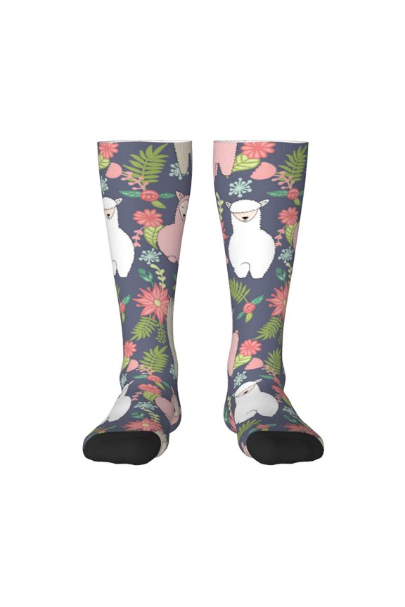 Llamas Print Gift Stocking Stuffers,Adult Stockings,Novelty Socks,Funny Socks Birthday Running Walking Sleeping