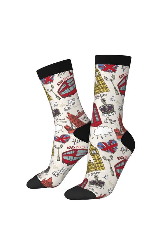 London Landmark1 Print Adult Socks for Men & Women,Calf Socks, Ankle Socks,Boots Socks,Breathable Casual Sock,Unisex Crew Socks