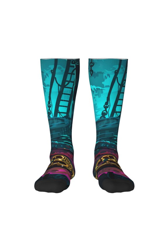 Lost Golden Key Print Gift Stocking Stuffers,Adult Stockings,Novelty Socks,Funny Socks Birthday Running Walking Sleeping