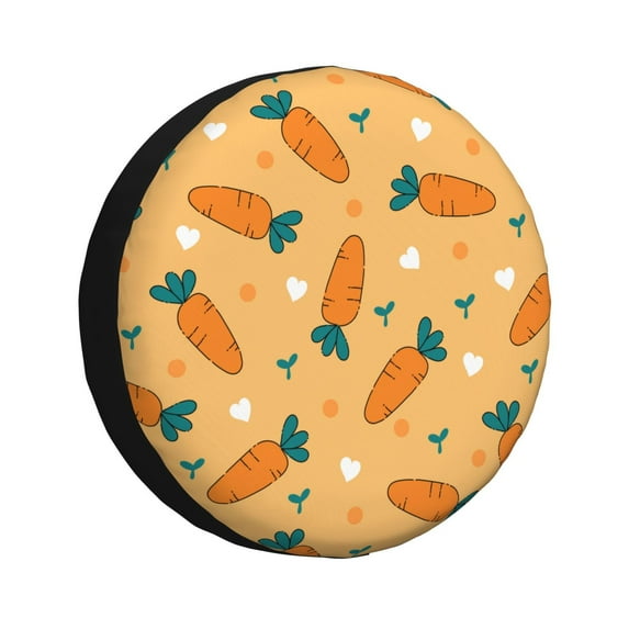 Logiee Love Carrot Print Spare Tire Cover, Universal Wheel Protectors,Waterproof Dust-Proof UV Sun Wheel Tire Cover,Fit for SUV, RV, Travel Trailer, Truck-14 inch
