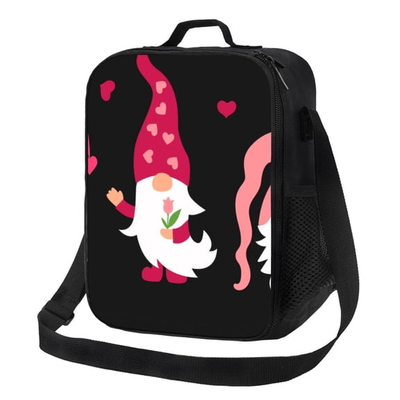 Logiee Love You Mom Print Insulated Lunch Bag for Women/Men, Reusable Lunch Box for Office Work School Picnic Beach,Leakproof Freezable Cooler Bag with Shoulder Strap