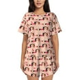 thumbnail image 1 of Logiee Love dachshund dogs Print Womens Pajamas Set,Short-Sleeve Pajama 2 Piece Sleepwear with Pockets-Small, 1 of 6