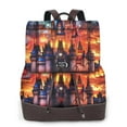 thumbnail image 1 of Gaeub Magical Stained Glass Castle Print Women's Leather Backpack,Travel Laptop Backpack,Fashion Ladies Leather Backpack Bag for Travel,Leather Drawstring Daypack for Me, 1 of 4