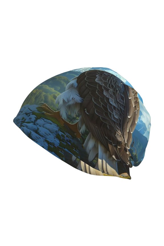 Majestic Eagle Over Castle Print Unisex Knit Beanie for Men Women Winter Hat,Beanies Skull Caps