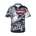 thumbnail image 1 of Logiee Mallard Duck With American Flag Print Mens Hawaiian Shirts,Loose-Fit Short Sleeve Button Down Tropical Aloha Beach Shirt,Summer Vacation Wedding Tops,XX-Large, 1 of 7