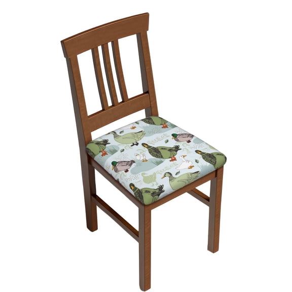 Logiee Mallard Ducks Wild Birds Print Square Chair Seat Covers, Stretch Chair Seat Covers,Seat Chair Slipcover, Non-Slip Chair Slipcover,Furniture Protector for Indoor and Outdoor-Six Piece