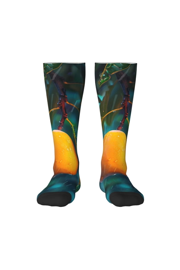 Mango In The Rain Print Gift Stocking Stuffers,Adult Stockings,Novelty Socks,Funny Socks Birthday Running Walking Sleeping