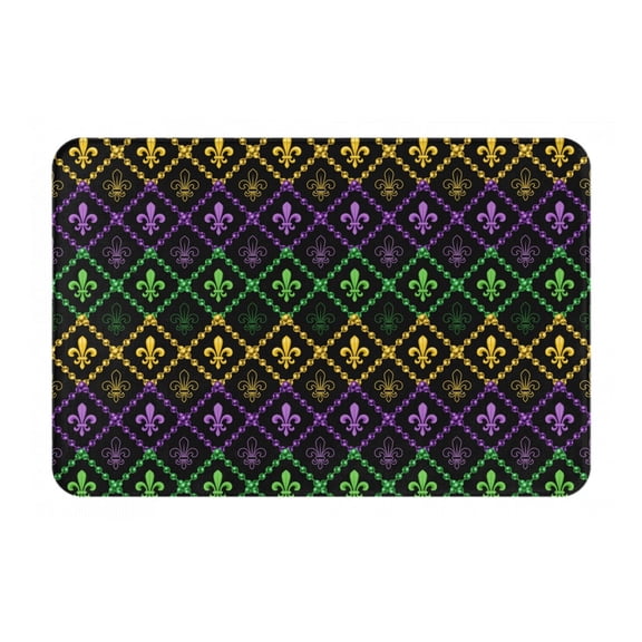 Logiee Mardi Gra Geometric Print Welcome Mats for Entryway,Door Mat for Front Door,Entry Mat,Doormat for Garden, Garage, Patio, Home, Porch Decor