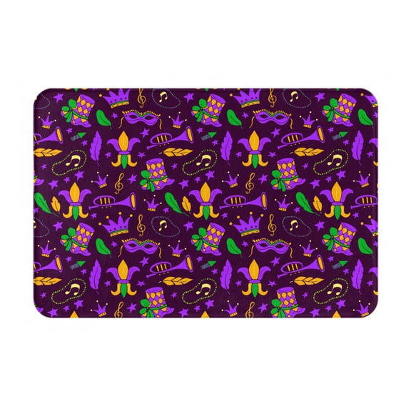 Logiee Mardi Gra2 Print Welcome Mats for Entryway,Door Mat for Front Door,Entry Mat,Doormat for Garden, Garage, Patio, Home, Porch Decor