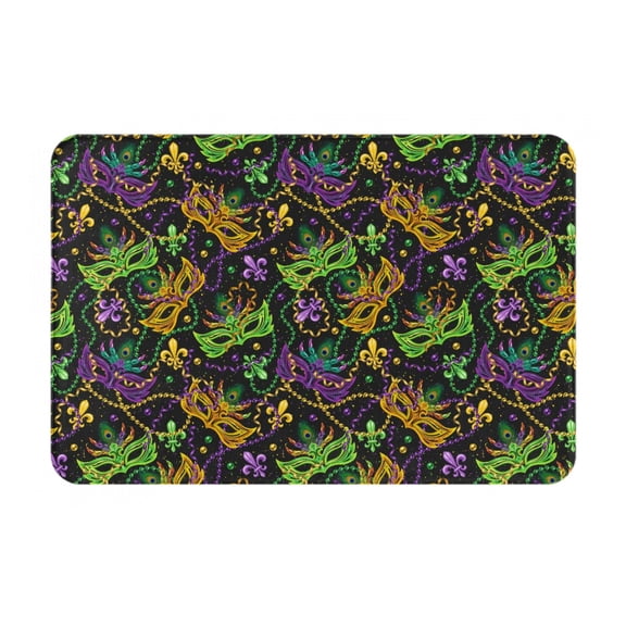 Logiee Mardi Gras Surface Print Welcome Mats for Entryway,Door Mat for Front Door,Entry Mat,Doormat for Garden, Garage, Patio, Home, Porch Decor