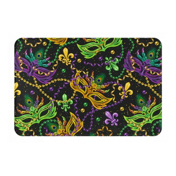 Logiee Mardi Gras Surface Print Welcome Mats for Entryway,Door Mat for Front Door,Entry Mat,Doormat for Garden, Garage, Patio, Home, Porch Decor