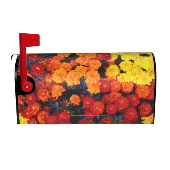 Logiee Marigold Flowers In Different Colors Print Post Letter Box Wrap Decor, Mailbox Cover Suitable for Standard Mailbox and Large Size Mailbox,Outdoor Yard Decoration-25.5x21 in