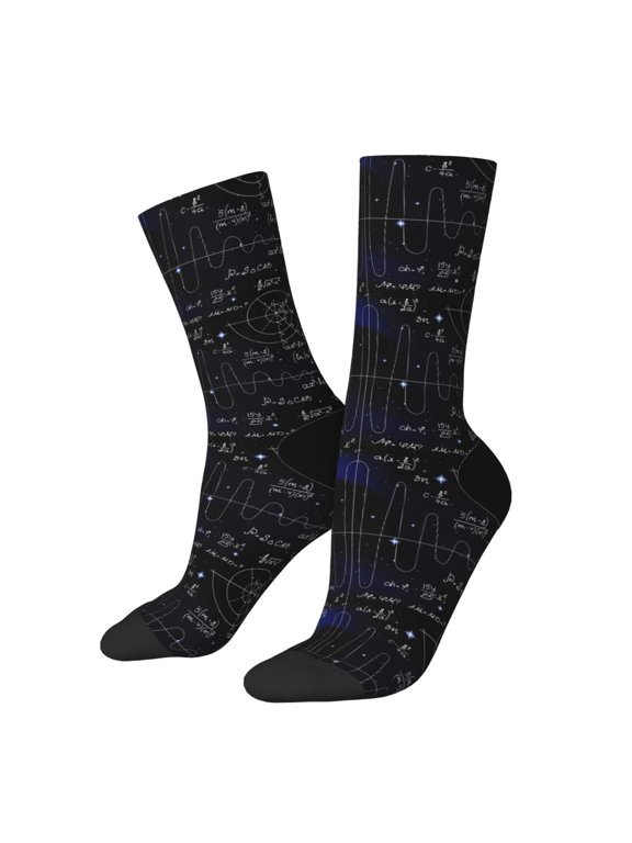 Mathematica Science Print Adult Socks for Men & Women,Calf Socks, Ankle Socks,Boots Socks,Breathable Casual Sock,Unisex Crew Socks