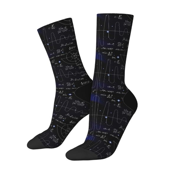 Logiee Mathematica Science Print Adult Socks for Men & Women,Calf Socks, Ankle Socks,Boots Socks,Breathable Casual Sock,Unisex Crew Socks