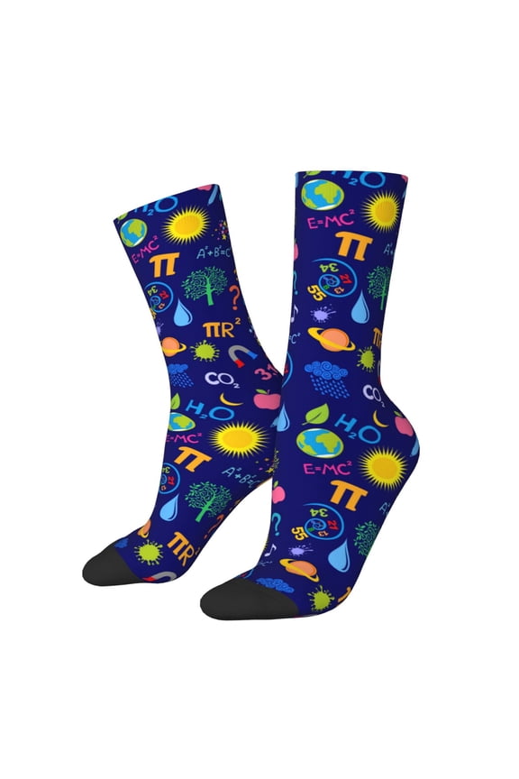 Mathematics And Chemistry Print Adult Socks for Men & Women,Calf Socks, Ankle Socks,Boots Socks,Breathable Casual Sock,Unisex Crew Socks