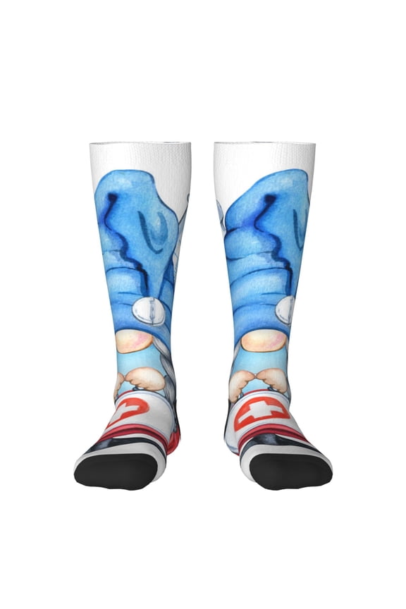Medicine Gnome Truck Red Print Gift Stocking Stuffers,Adult Stockings,Novelty Socks,Funny Socks Birthday Running Walking Sleeping