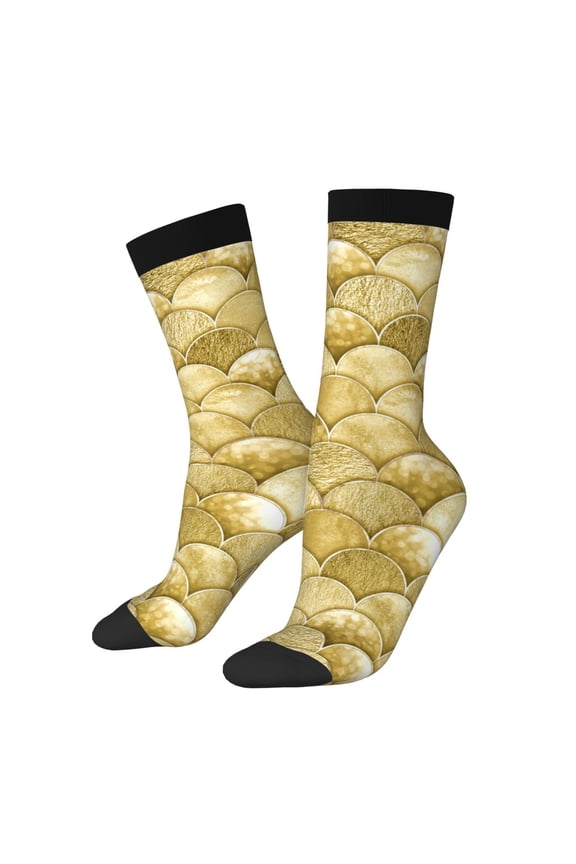 Mermaid Fish Scale Print Adult Socks for Men & Women,Calf Socks, Ankle Socks,Boots Socks,Breathable Casual Sock,Unisex Crew Socks
