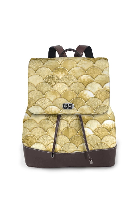 Logiee Mermaid Fish Scale Print Backpack Purse for Women,Fashion Leather Backpack Purse,Women's Leather Backpack for Work College Travel