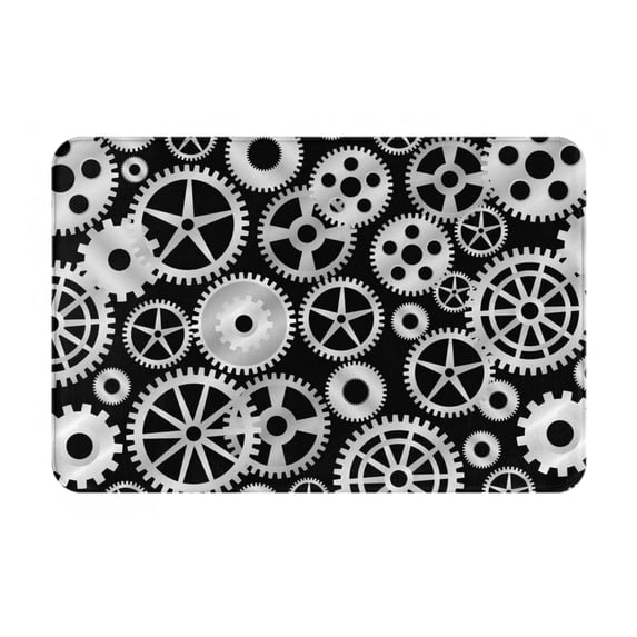 Logiee Metallic Gears Print Welcome Mats for Entryway,Door Mat for Front Door,Entry Mat,Doormat for Garden, Garage, Patio, Home, Porch Decor