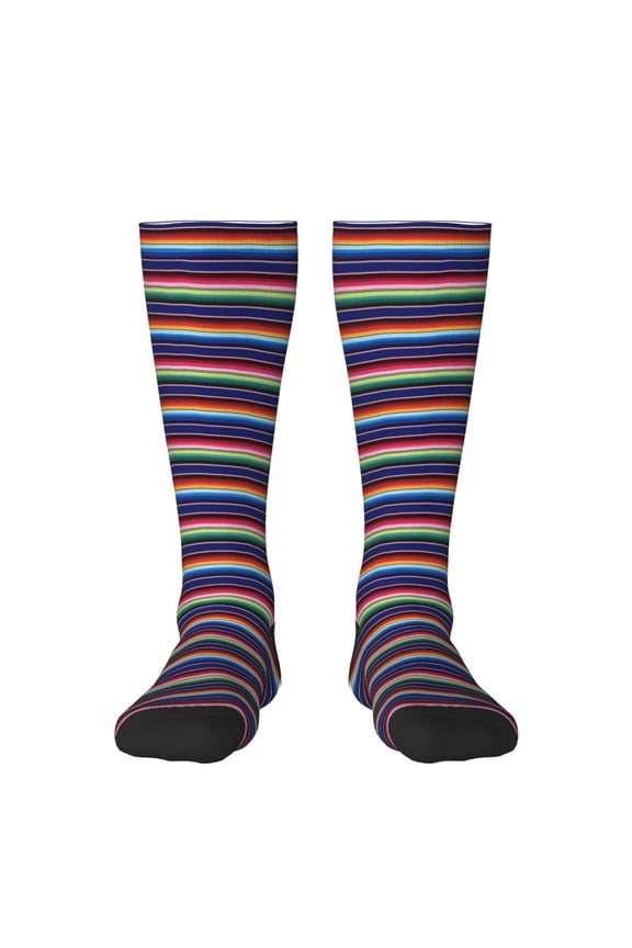 Mexican Blanket stripes Print Gift Stocking Stuffers,Adult Stockings,Novelty Socks,Funny Socks Birthday Running Walking Sleeping