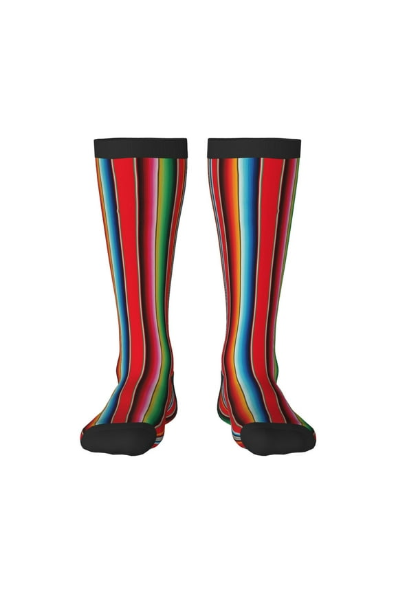 Mexican Serape Blanket Stripes Print Gift Stocking Stuffers,Adult Stockings,Novelty Socks,Funny Socks Birthday Running Walking Sleeping