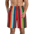 thumbnail image 1 of Logiee Mexican Serape Blanket Stripes Print Mens Swim Trunks Quick Dry Board Shorts,Breathable Hawaii Beach Shorts Swimwear Bathing Suits-3X-Large, 1 of 6
