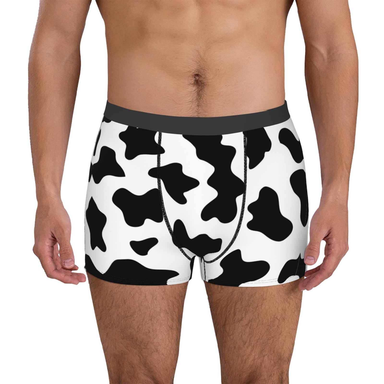 Logiee Milk Cow Print Mens Boxer Briefs,Boxer Briefs for Men,Breathable ...