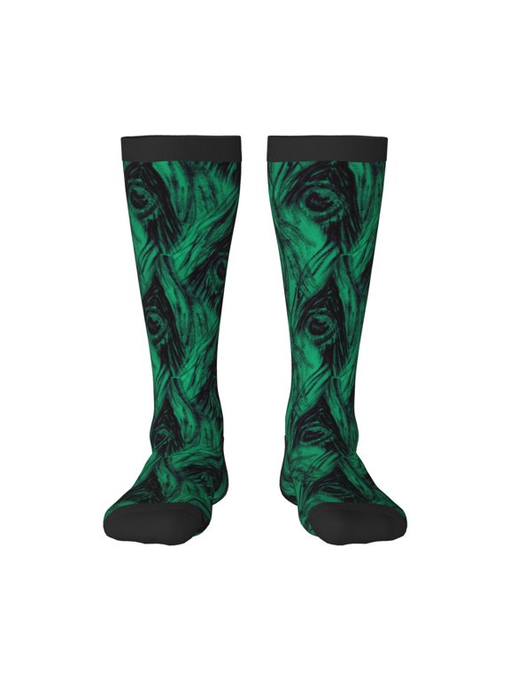 Mint Bird Feathers Print Gift Stocking Stuffers,Adult Stockings,Novelty Socks,Funny Socks Birthday Running Walking Sleeping
