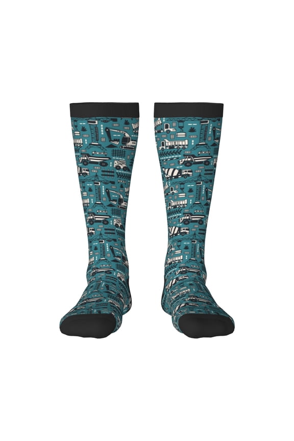 Modern Excavator Print Gift Stocking Stuffers,Adult Stockings,Novelty Socks,Funny Socks Birthday Running Walking Sleeping