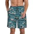 thumbnail image 1 of Logiee Modern Excavator Print Mens Swim Trunks Quick Dry Board Shorts,Breathable Hawaii Beach Shorts Swimwear Bathing Suits-Large, 1 of 6