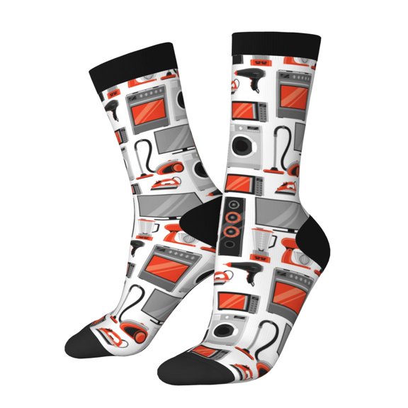 Logiee Modern Life Print Adult Socks for Men & Women,Calf Socks, Ankle Socks,Boots Socks,Breathable Casual Sock,Unisex Crew Socks